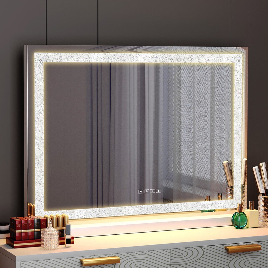 Crystal Hollywood Vanity Mirror with Bluetooth LED Lights