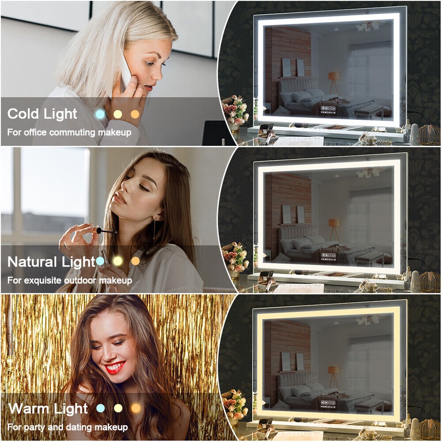 Crystal Hollywood Vanity Mirror with Bluetooth LED Lights