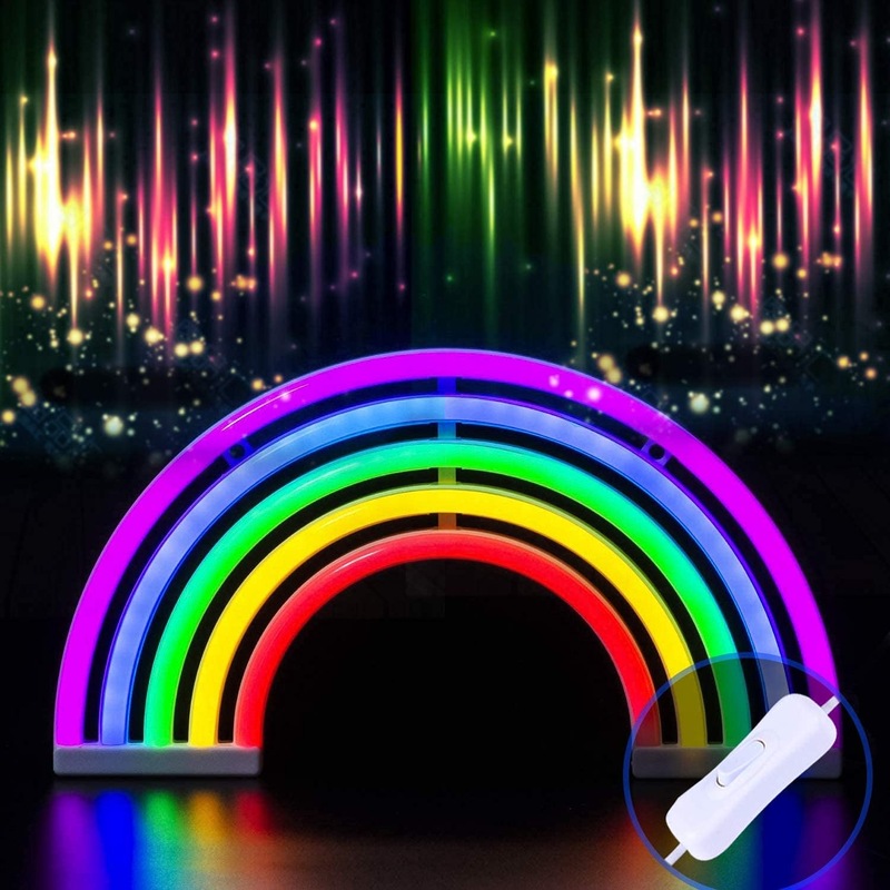 Buy Decor Rainbow Neon Light USB Operated LED Sign, Colorful Switch