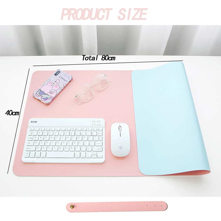 Desk Mat Large Mouse Pad 80x40cm Waterproof Mouse Keyboard Mat Pink Blue