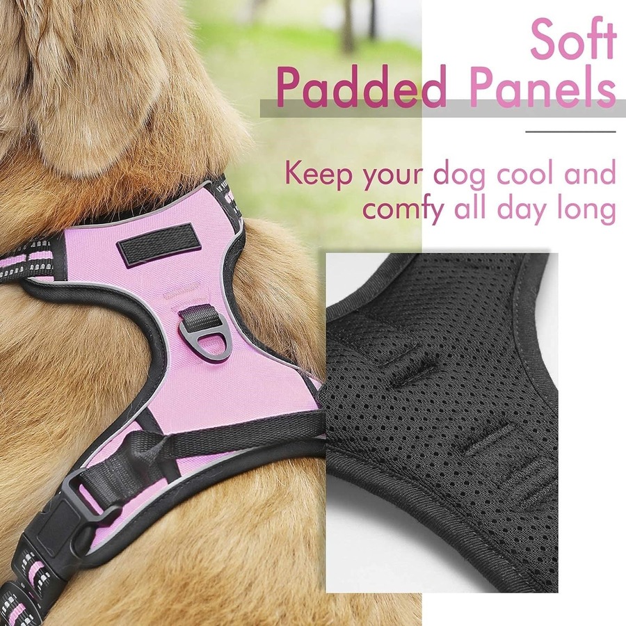 Dog Harness No Pull Pet Harness Pink M