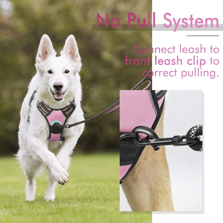 Dog Harness No Pull Pet Harness Pink M