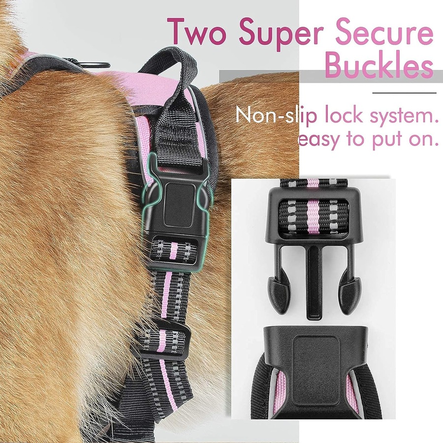 Dog Harness No Pull Pet Harness Pink M