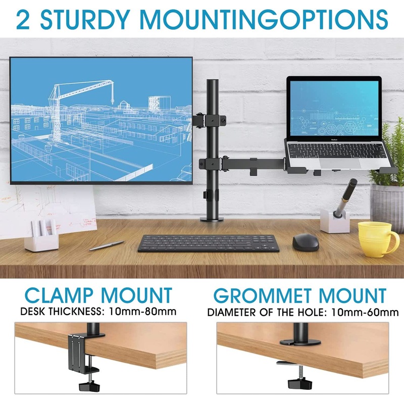 Buy Dual Monitor Stand Laptop Tray Arm Desk Mount VESA Mount 8Kg