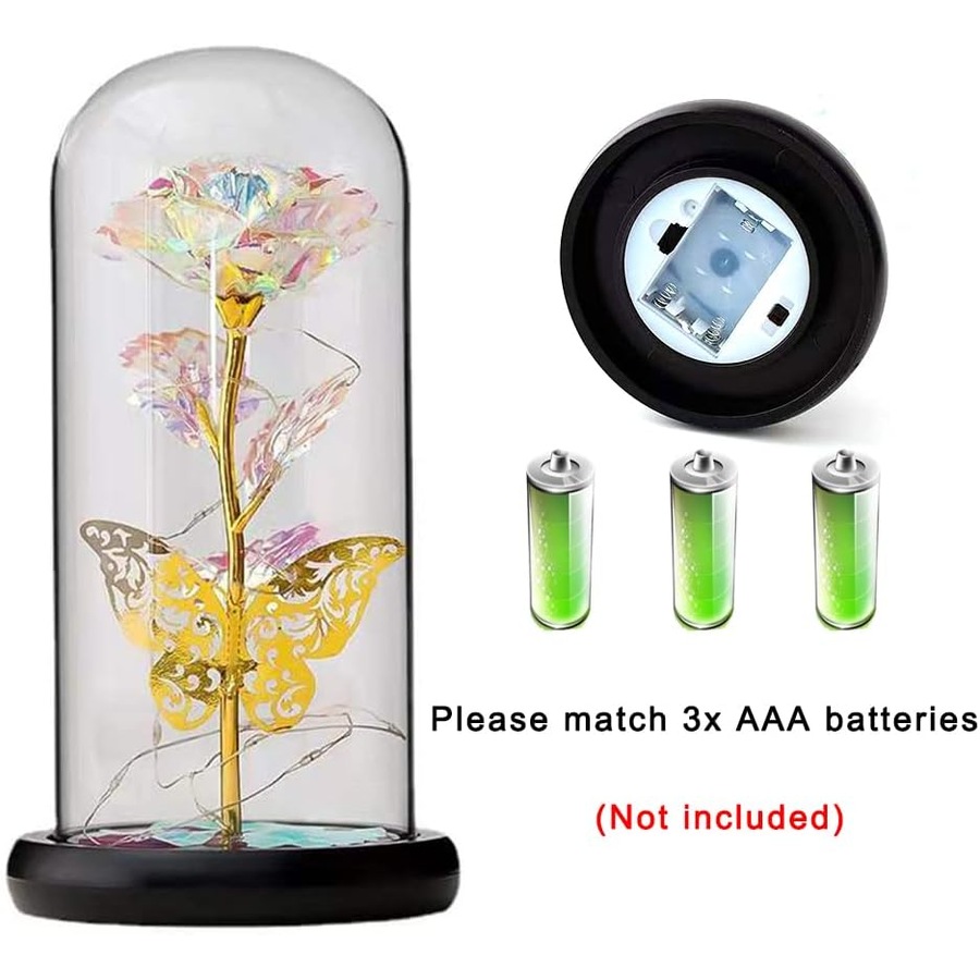 Eternal Rose Dome with LED Light - Birthday Gift for Women