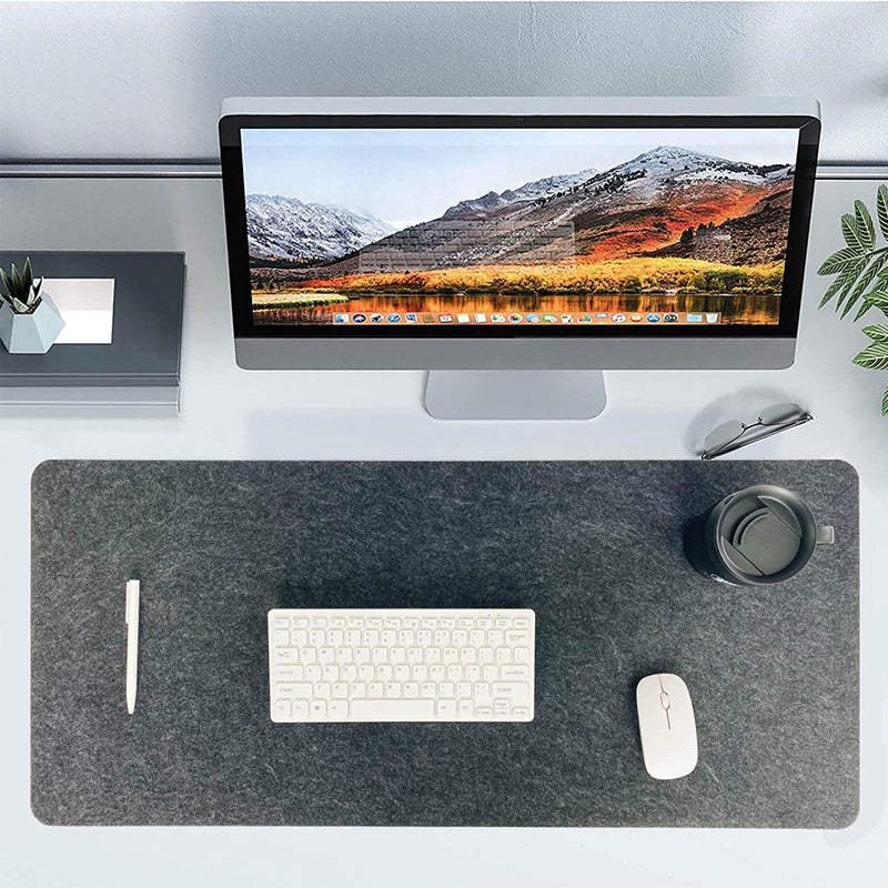 Buy Extra Large Dark Grey Felt Desk Mat Pad for Computer Keyboard  Organizers - MyDeal