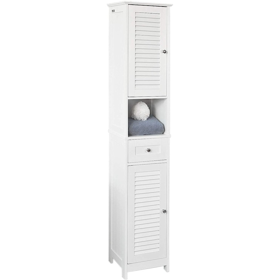Free Standing Tall Bathroom Cabinet 170 x 32 x 30 cm (White)