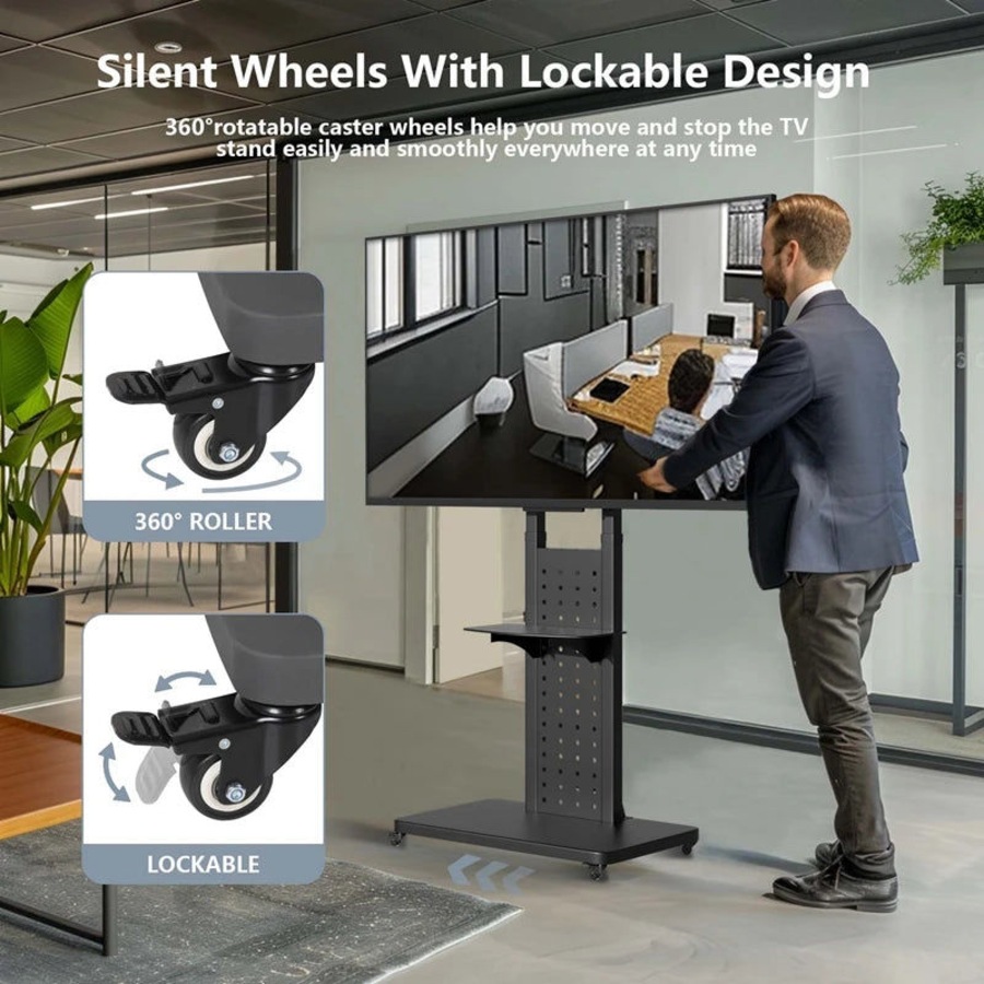 Heavy Duty Mobile TV Stand with Wheels