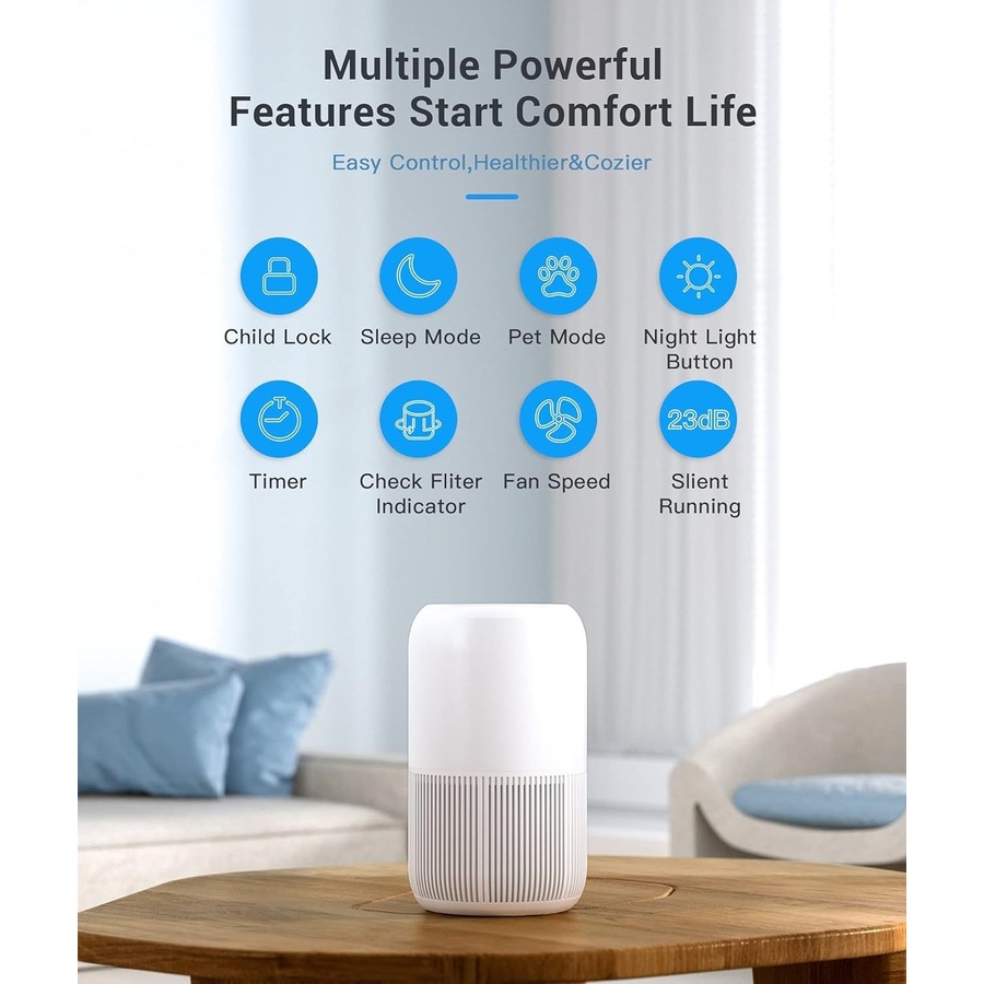 HEPA Air Purifier Home Smoker Office