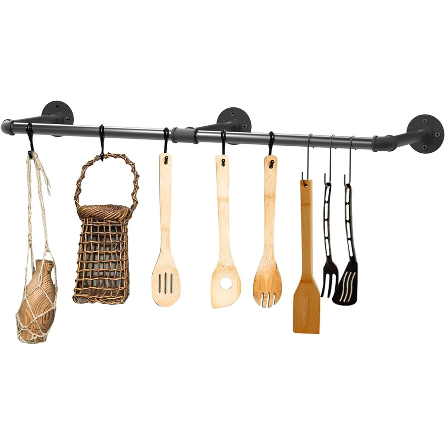 Industrial Pipe Clothes Rail - Wall Mounted Heavy Duty Garment Rack