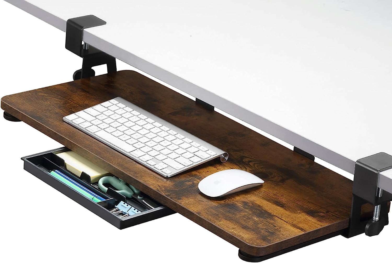 Buy Keyboard Tray Under Desk Large Size C Clamp Mount Easy Install - MyDeal