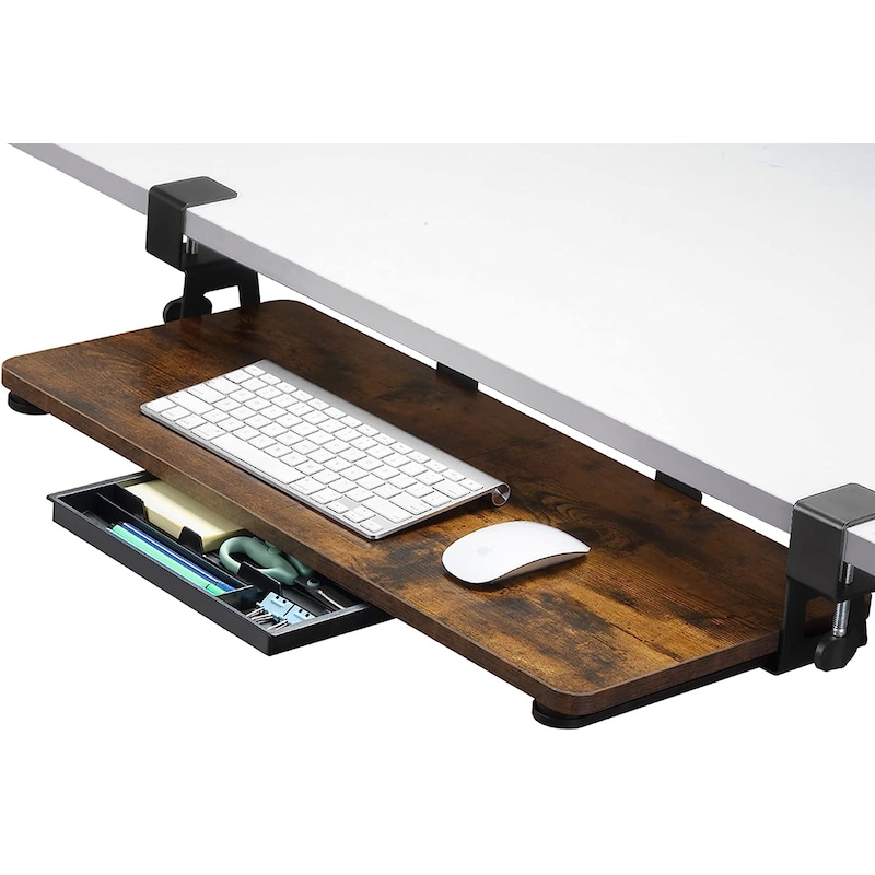 Buy Keyboard Tray Under Desk Large Size C Clamp Mount Easy Install - MyDeal