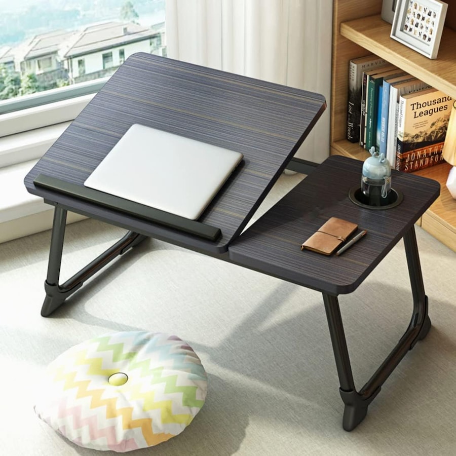 Laptop Bed Desk Tray with Adjustable Angles & Cup Holder
