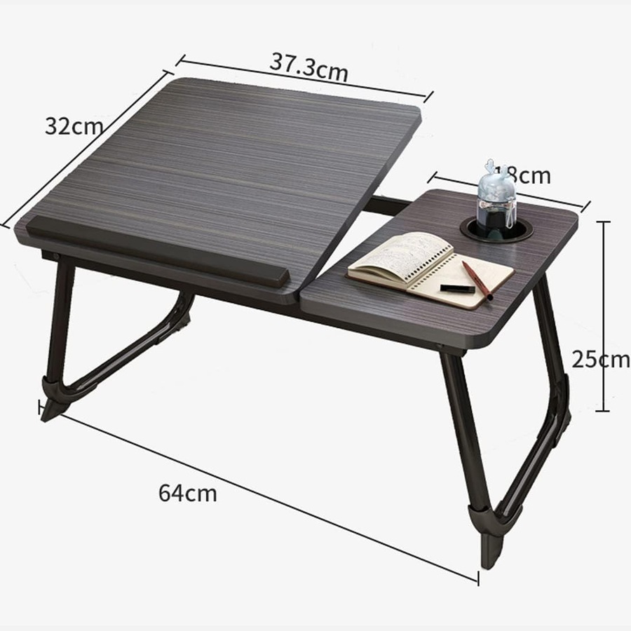 Laptop Bed Desk Tray with Adjustable Angles & Cup Holder