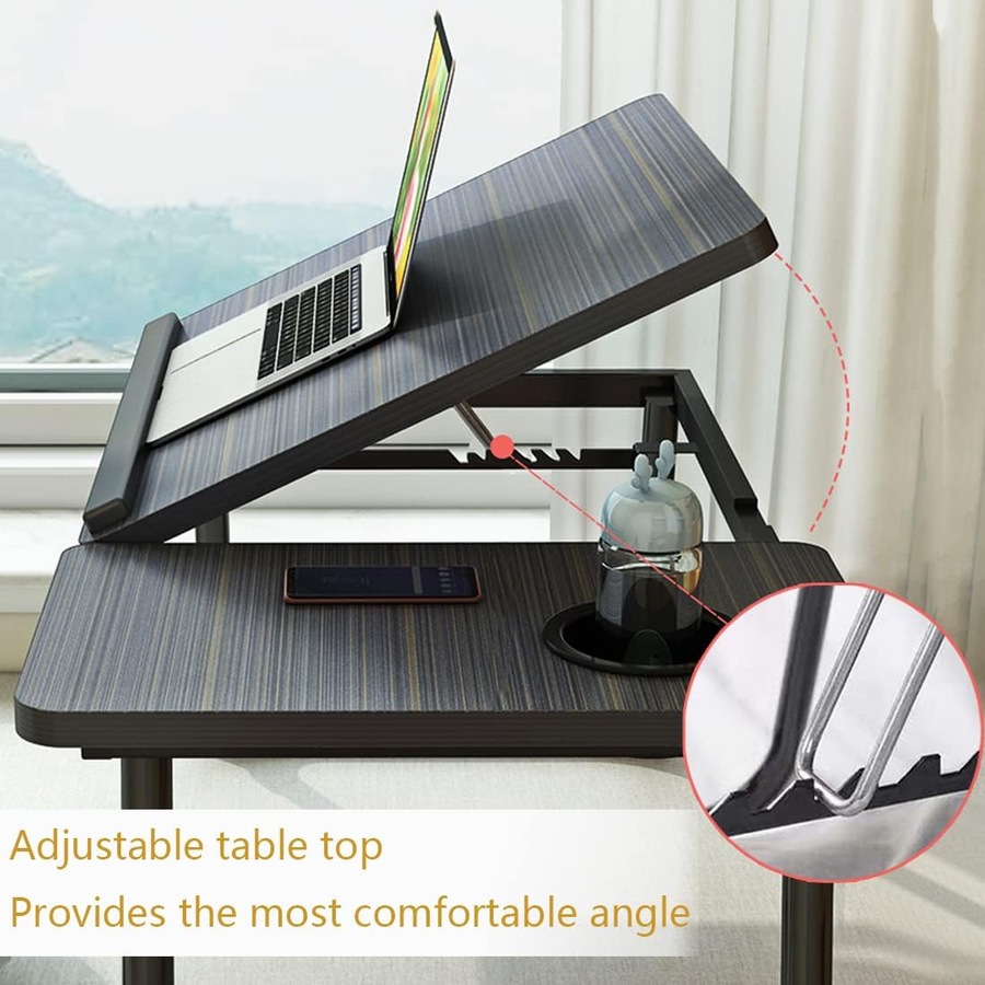 Laptop Bed Desk Tray with Adjustable Angles & Cup Holder