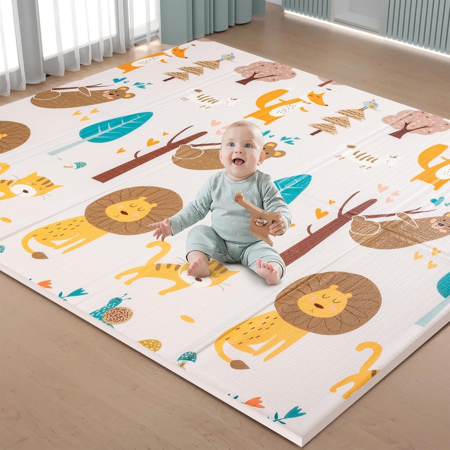 Large Reversible Foam Baby Play Mat - Waterproof & Portable