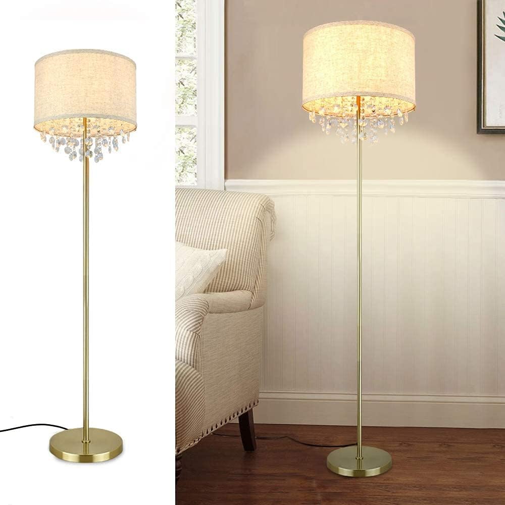 Tall crystal on sale floor lamp