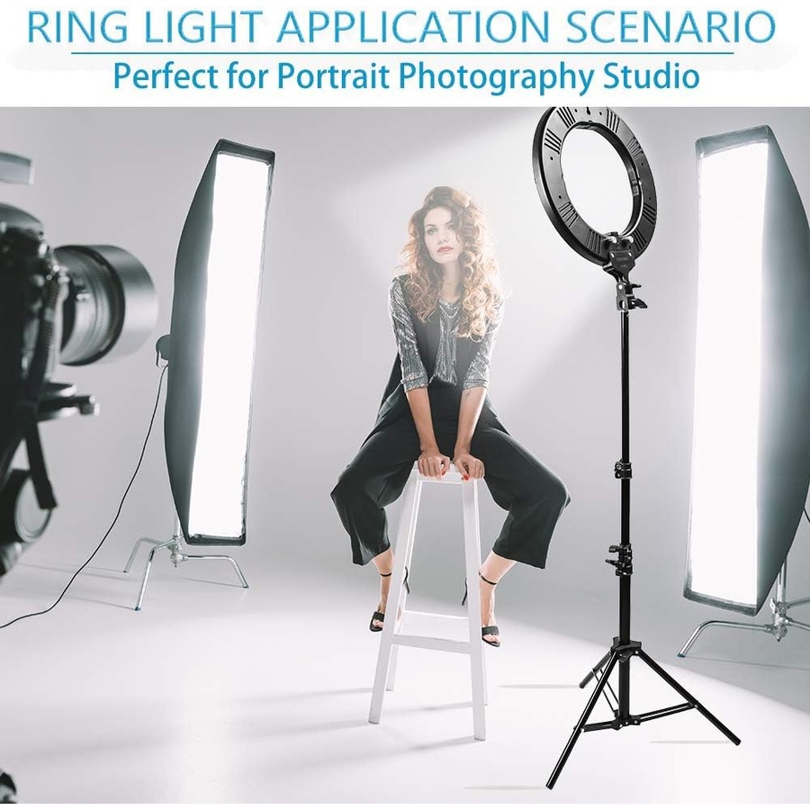 LED Ring Light Stand Dimmable BiColor