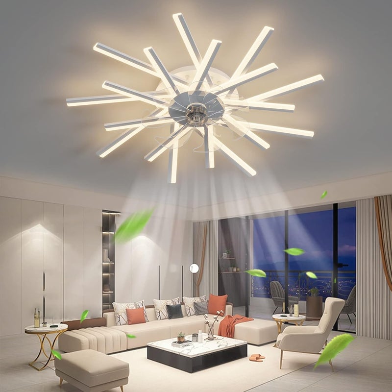 Buy Low Profile Ceiling Fan Light with Remote/APP (92cm, White) - MyDeal