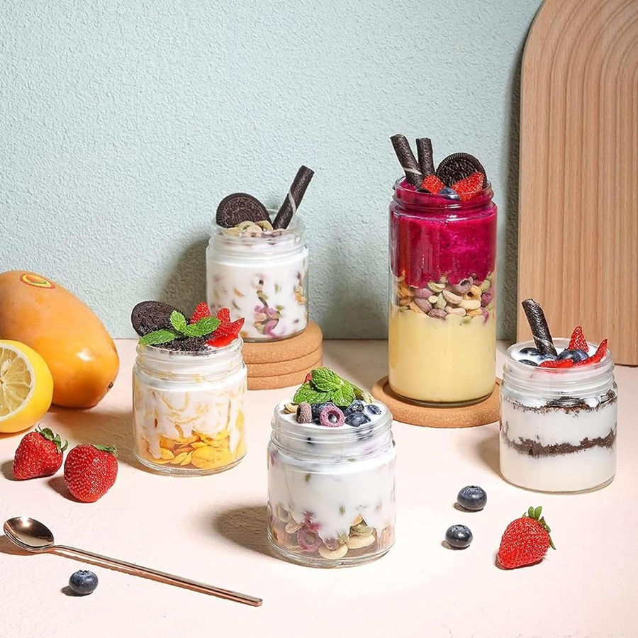 Mason Jars Airtight Metal Lids 8oz Clear Glass Canning Jars Set of 12