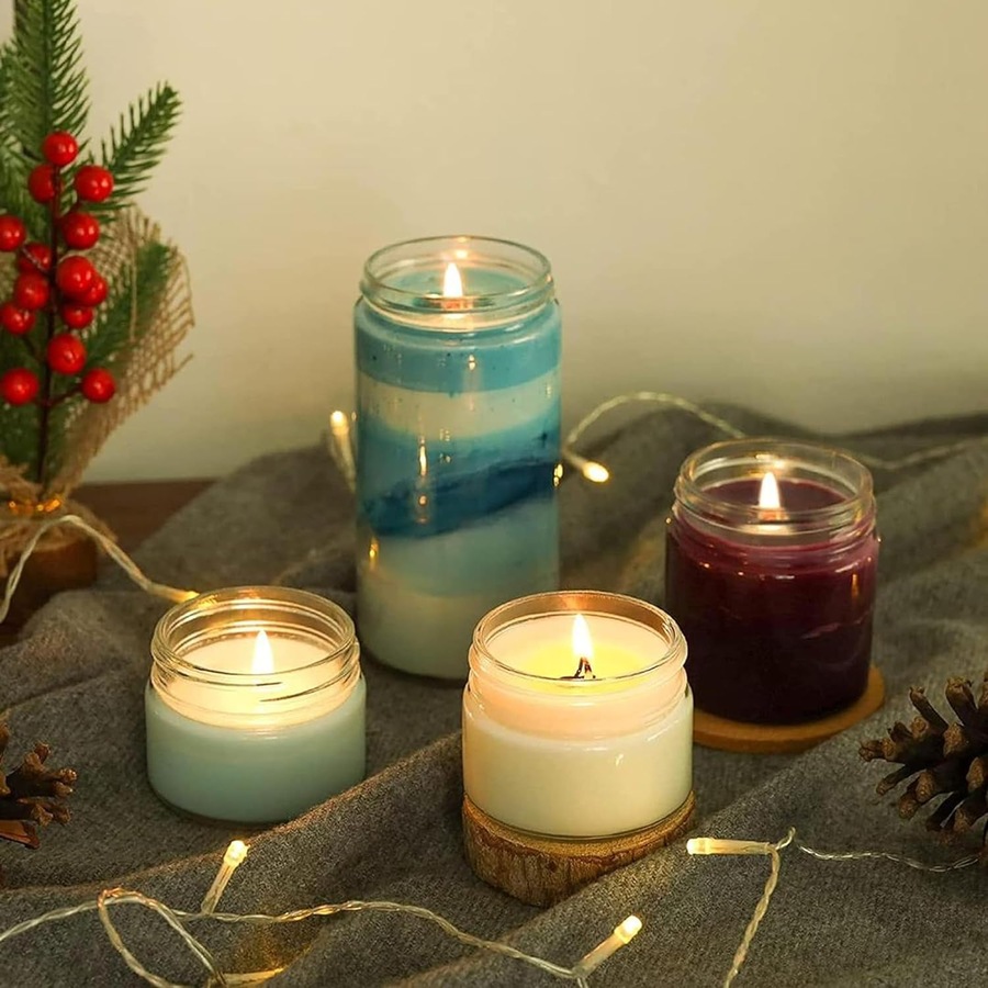 Mason Jars Airtight Metal Lids 8oz Clear Glass Canning Jars Set of 12