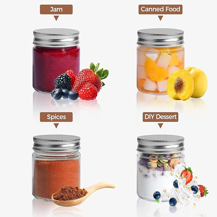 Mason Jars Airtight Metal Lids 8oz Clear Glass Canning Jars Set of 12