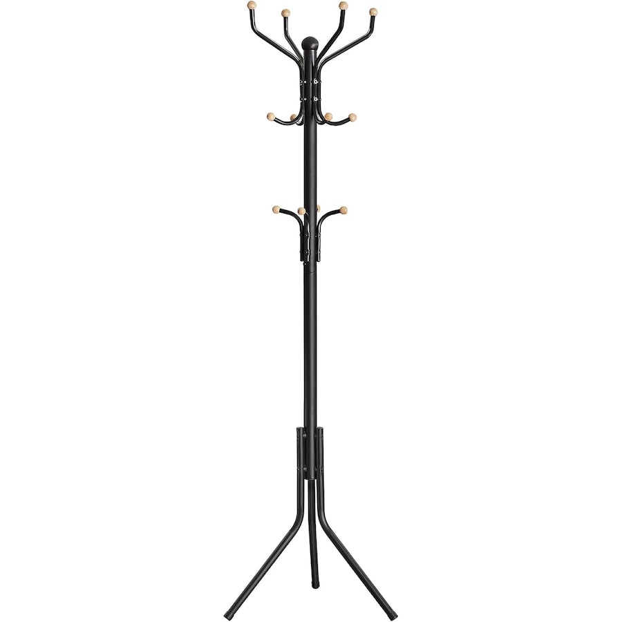 Metal Coat Rack Stand Hat Hanger 182cm Black