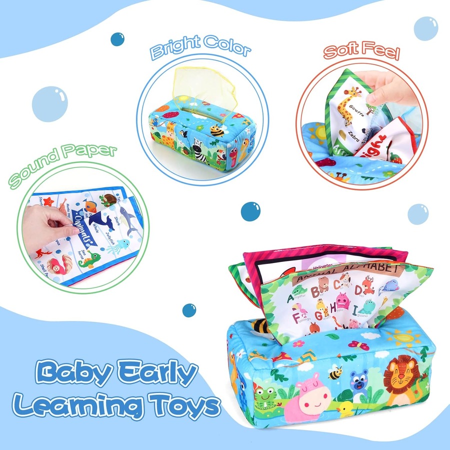 Montessori Baby Toys for 6-12 Months: Tissue Box, Sensory & Educational