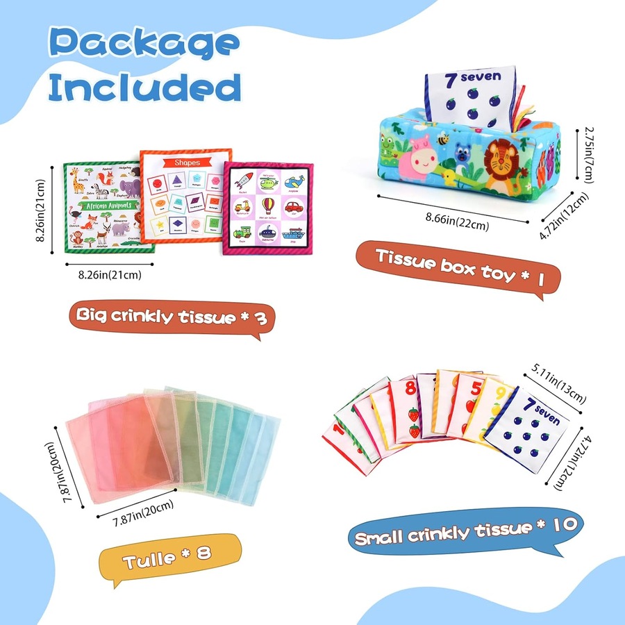 Montessori Baby Toys for 6-12 Months: Tissue Box, Sensory & Educational