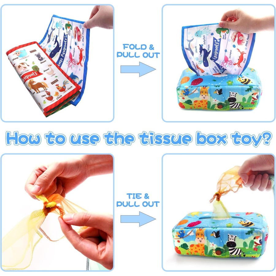 Montessori Baby Toys for 6-12 Months: Tissue Box, Sensory & Educational