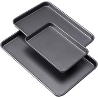 Nonstick Bakeware Set - 3 Piece, Easy Clean, Dishwasher Safe, Heavy Duty Carbon Steel
