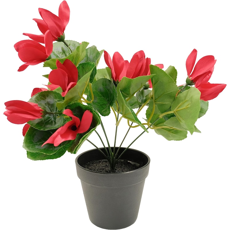 Buy Potted Fake Red Cyclamen Artificial Plant 35 cm - MyDeal