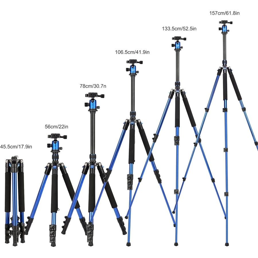 Q555 Camera Tripod Stand for DSLR Canon Nikon Sony ,Blue