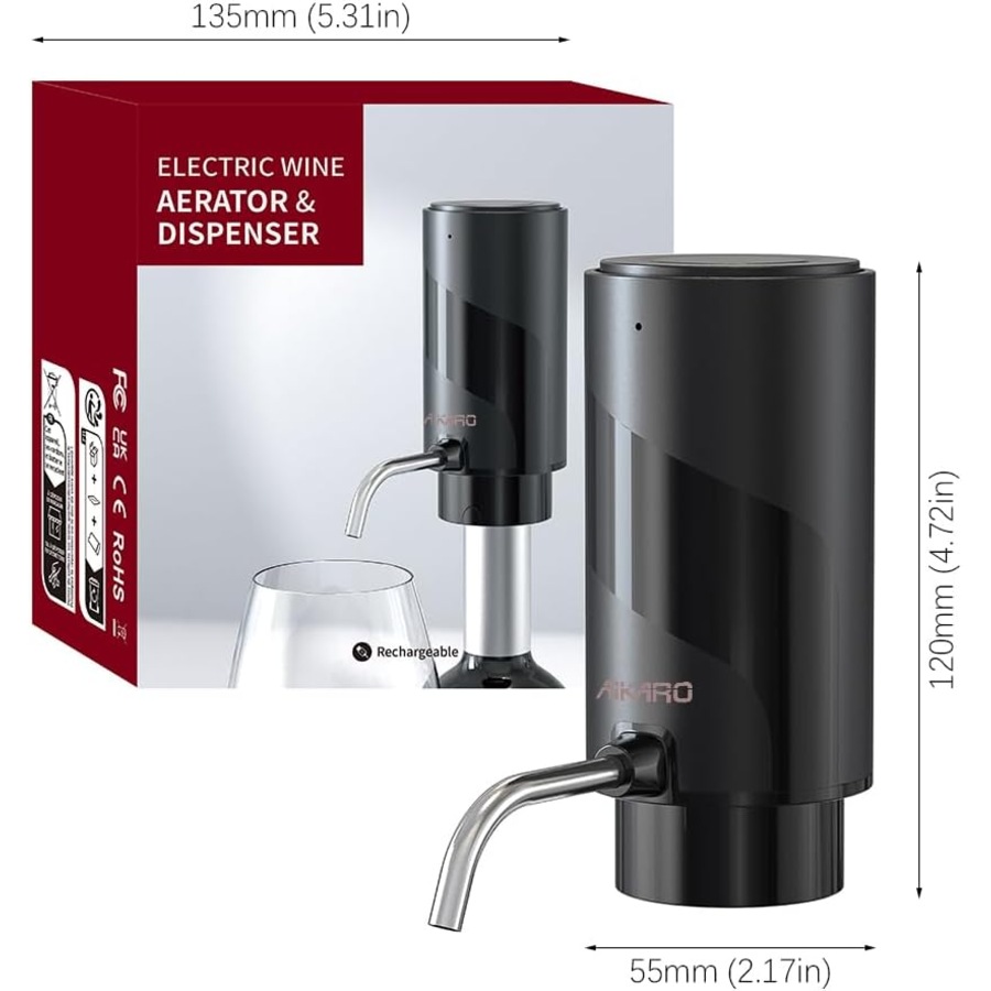 Rechargeable Electric Wine Aerator Pourer Automatic Decanter