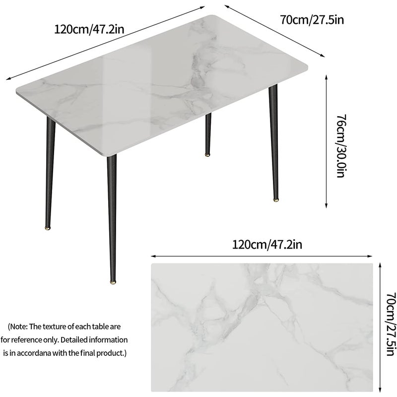  Homy Casa 47.2'' Kitchen Dining Table Minimalist Style Dining  Table for Small Spaces Dining Livint Room Cafe, Simple Dinner Table in  White, ONLY Table Included - Tables