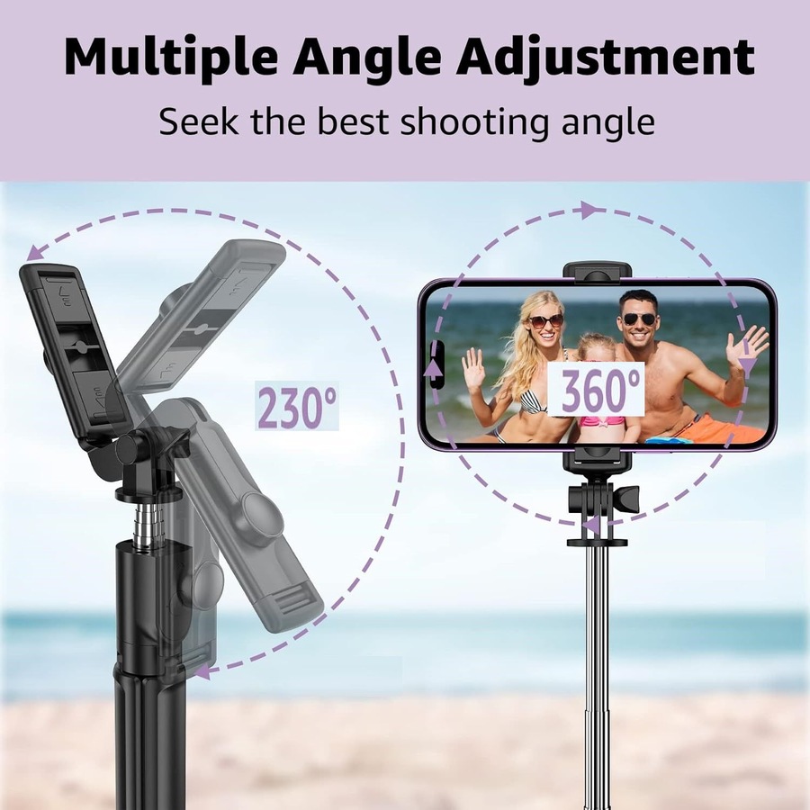 Selfie Stick Tripod with Remote for iPhone/Android - White