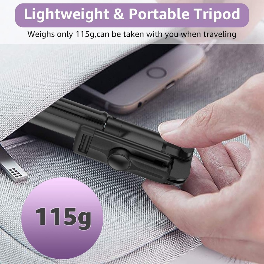 Selfie Stick Tripod with Remote for iPhone/Android - White