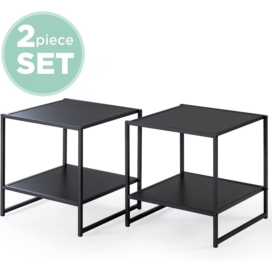 Set of Two Small Bedside Table (Black)