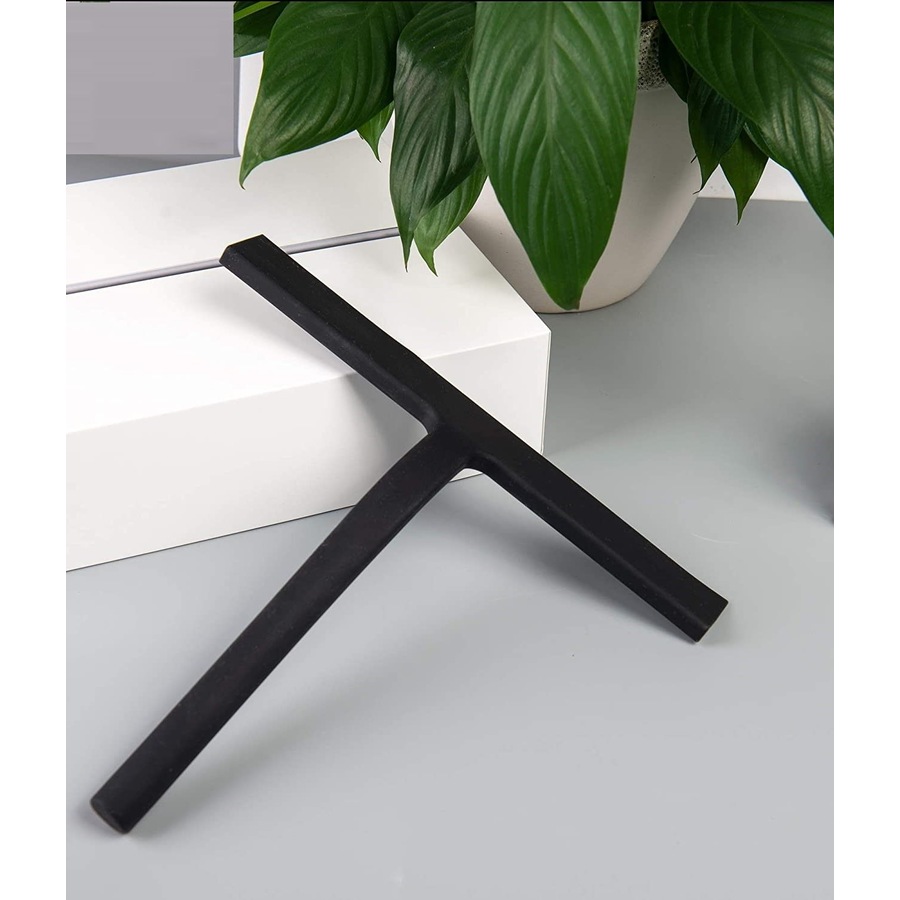 Shower Squeegee Glass Wiper Scraper Cleaner with Silicone Blade with Hook