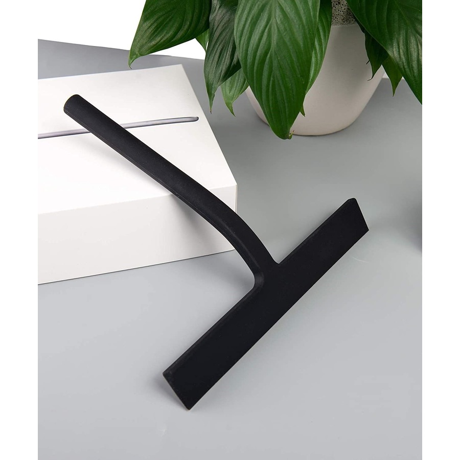 Shower Squeegee Glass Wiper Scraper Cleaner with Silicone Blade with Hook