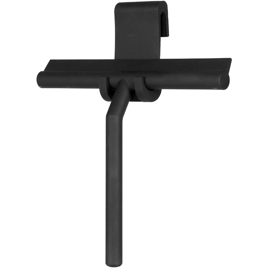 Shower Squeegee, Window Wiper Scraper Cleaner Silicone Blade & Holder Hook (Black)