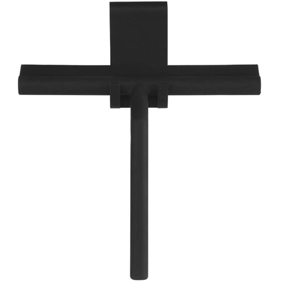 Shower Squeegee, Window Wiper Scraper Cleaner Silicone Blade & Holder Hook (Black)