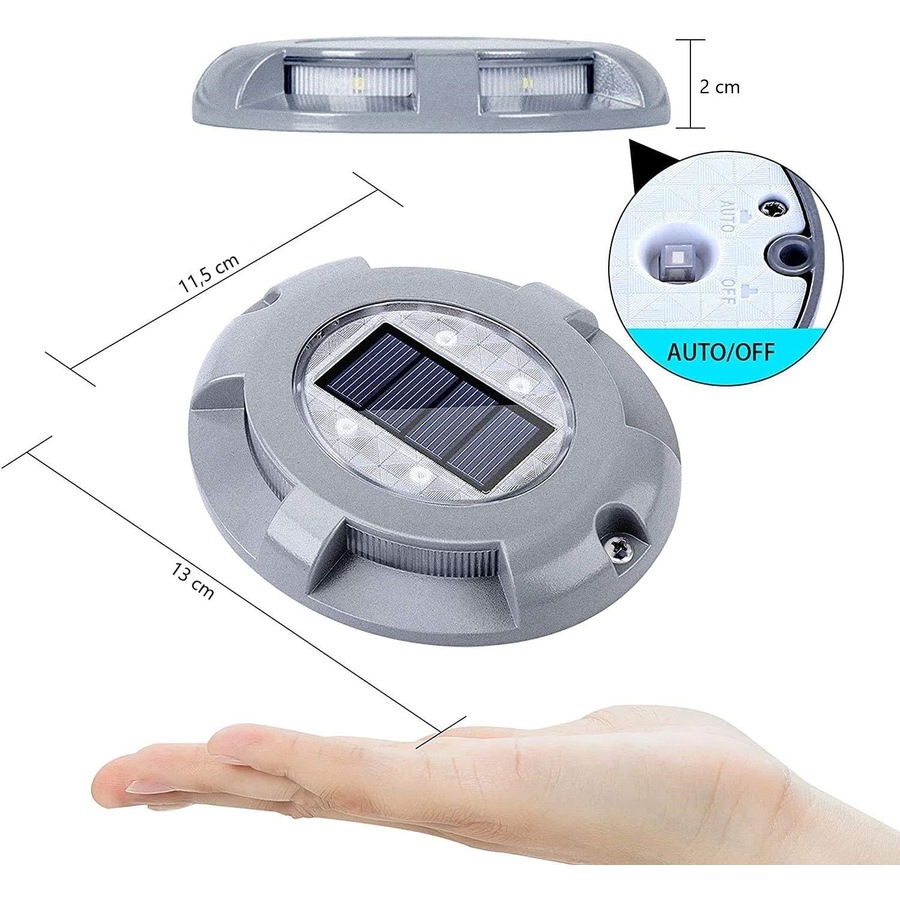 Solar Deck Lights Outdoor LED Garden Decor Waterproof 4 Pack