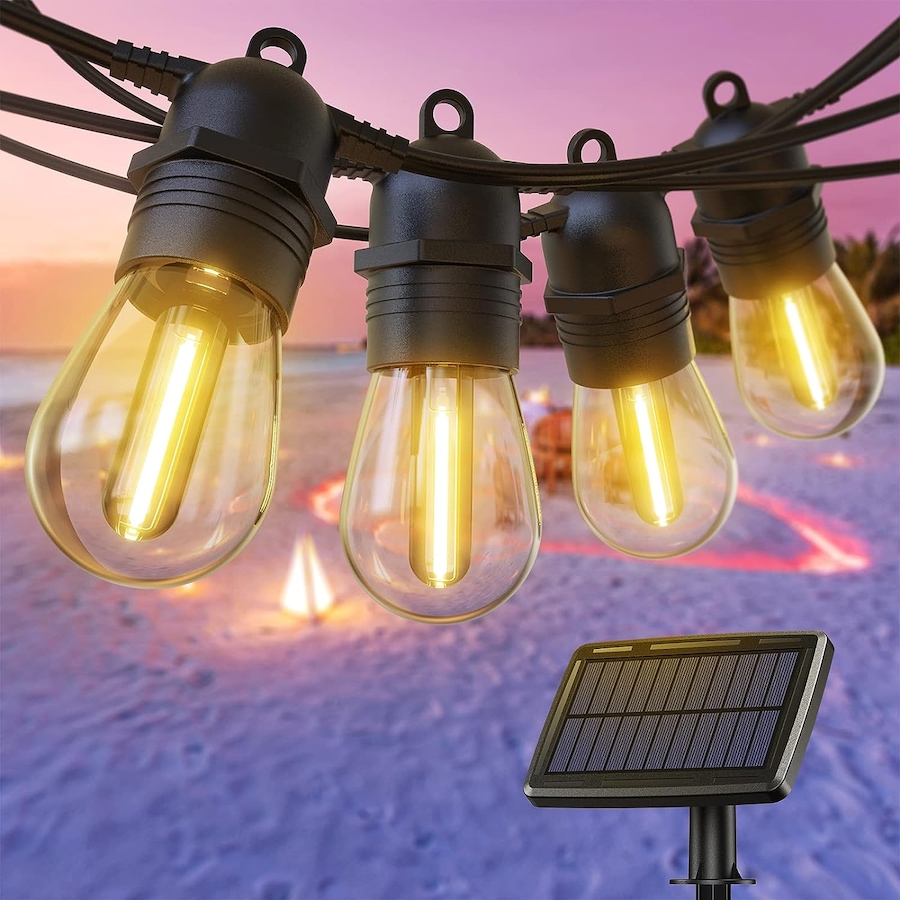 Solar Lights Outdoor 10M USB-C Solar String 10+1 Bulbs IP65 Waterproof