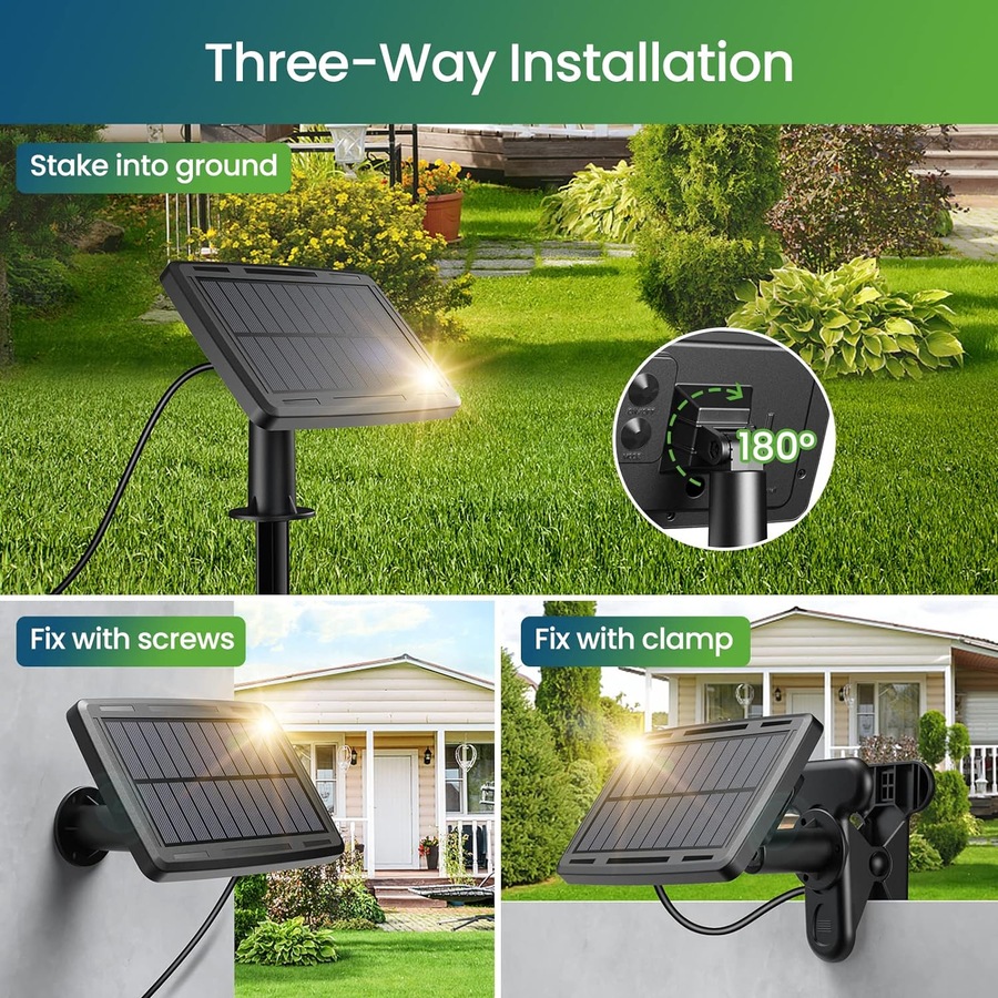Solar Lights Outdoor 10M USB-C Solar String 10+1 Bulbs IP65 Waterproof