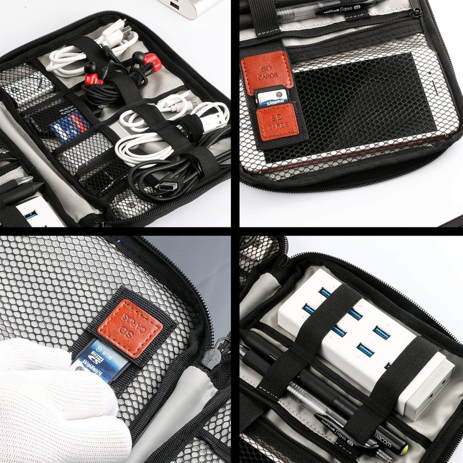 Travel Cable Organizer Bag - Portable Tech Gear Storage Case