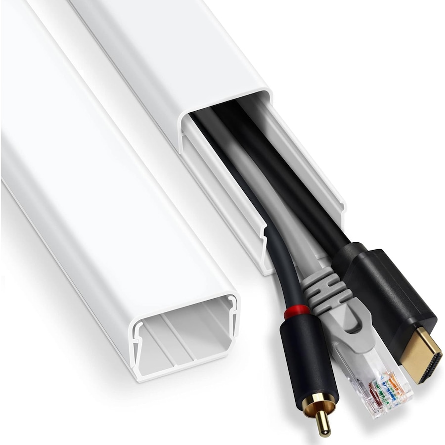 TV Wall Cord Hider Cable Covers Paintable Wall Kit White