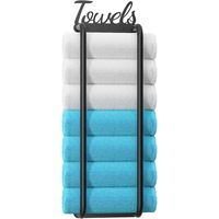 Wall-Mounted Towel Racks for Bathroom Storage - Black