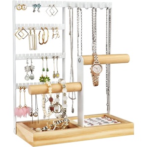 White Jewelry Stand for Women - Earrings, Necklaces, Rings