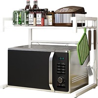 White Microwave Shelf Kitchen Organizer Oven Rack Toaster Stand Storage